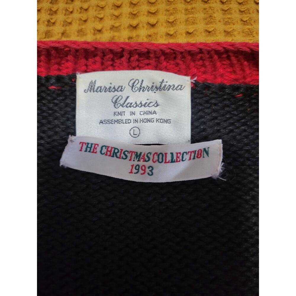 Vintage Marisa Christina Classics 1993 Christmas Nutcracker Bear Tree Sweater  L - Picture 4 of 8